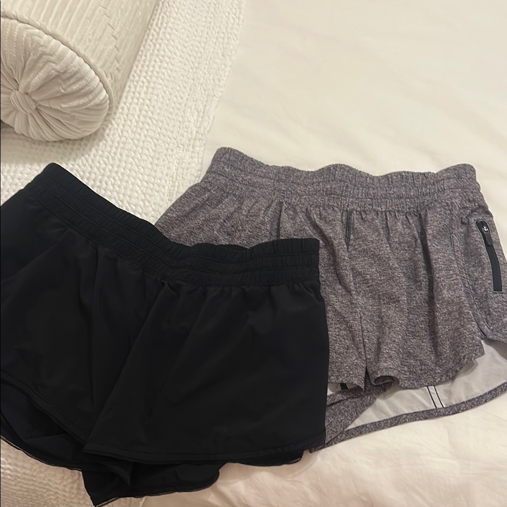 Lululemon Athletica Black and Gray Athletic Shorts